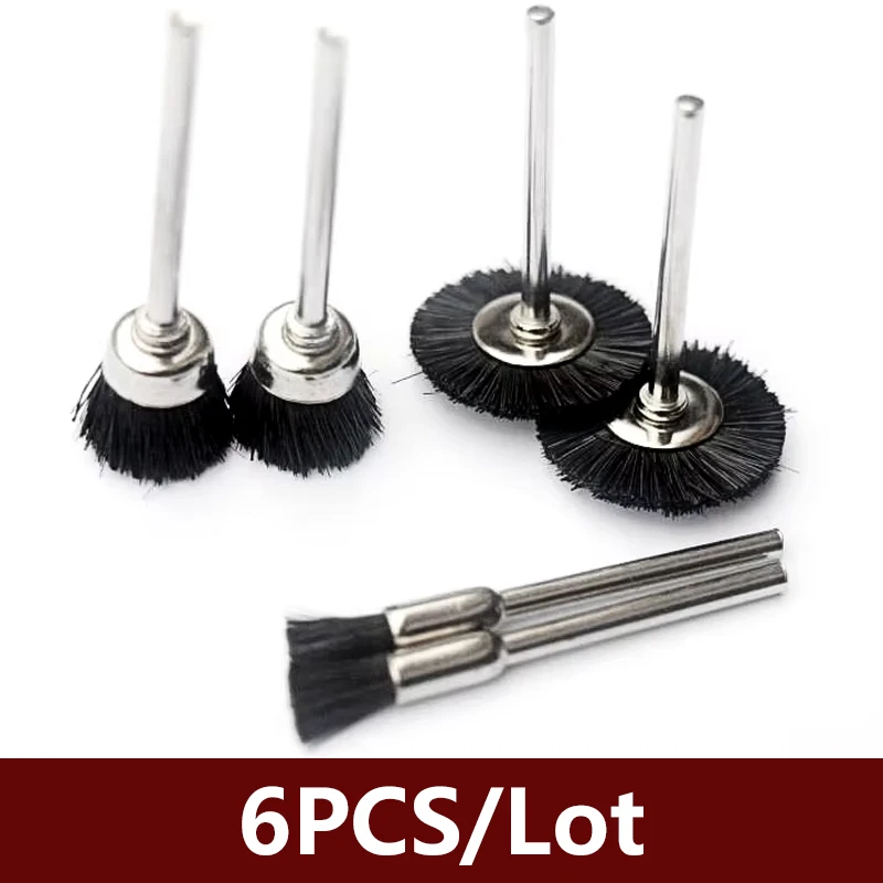 

6PCS/lot Nylon Wheel Brush With Shank Deburring Tool Bit For Dremel 4000 3000 Drill Grinding Mini Drill Hand Machine Engraver