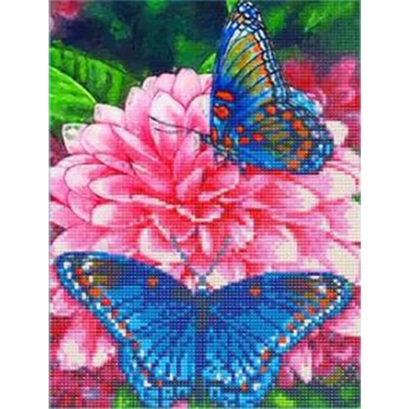 AB Diamond Diamond Painting A butterfly that lands on a flower Embroidery Kit Wall Decoration Hanging Painting