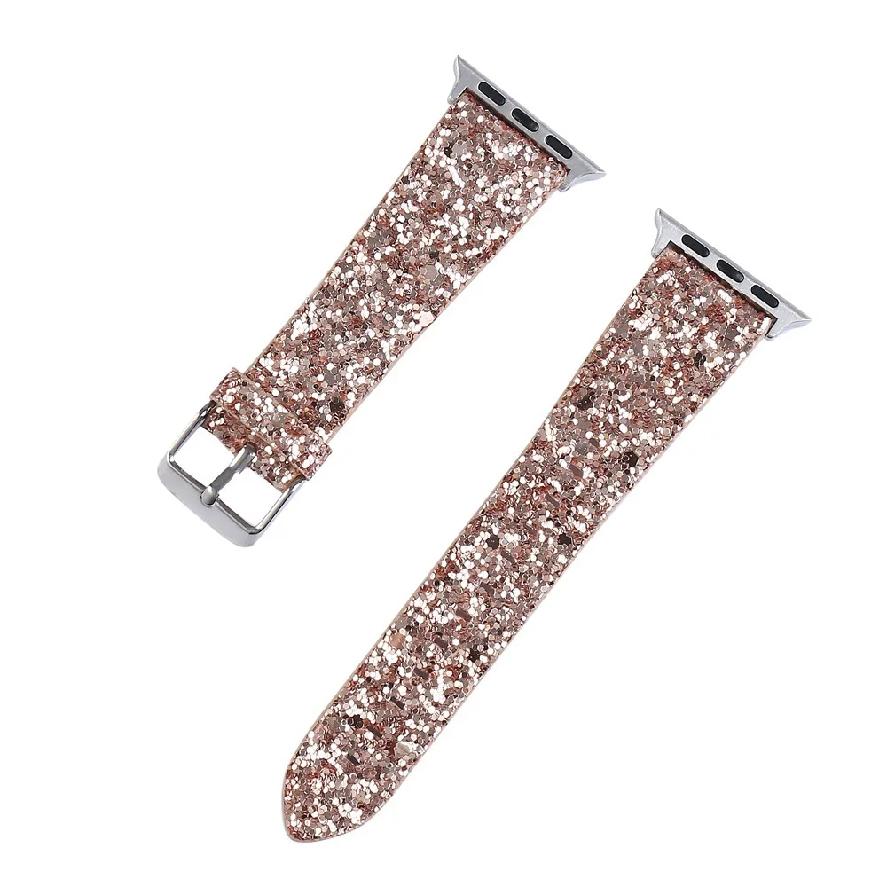 Leather Strap+Case Kit For Apple Watch 9 8 7 6 5 4 SE Ultra 2 49mm Fashion Shiny Women Bracelet iWatch 45mm 44mm 42mm 41mm Band