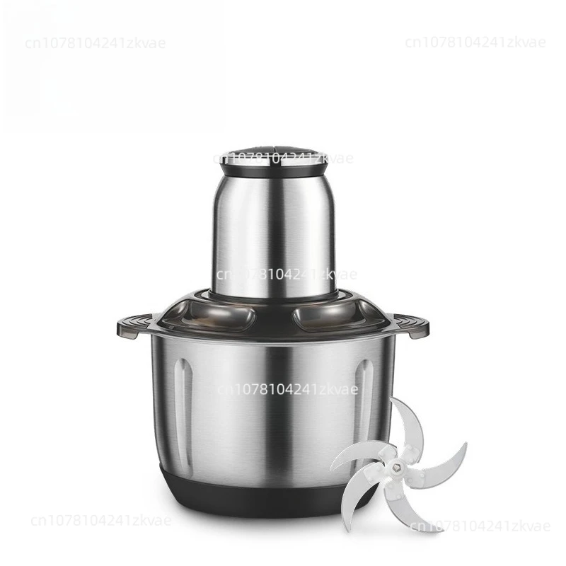 Two Pieces Meat Grinder 5L Large Capacity and High Power Garlic Stainless Steel Household Meatball Mixer KM410