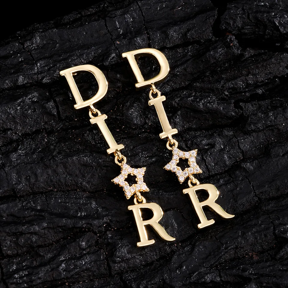 2026 موضة جديدة خمر أقراط طويلة استرخى للنساء الجوف نجوم حفل زفاف مجوهرات فاخرة وأقراط Aretes De Mujer