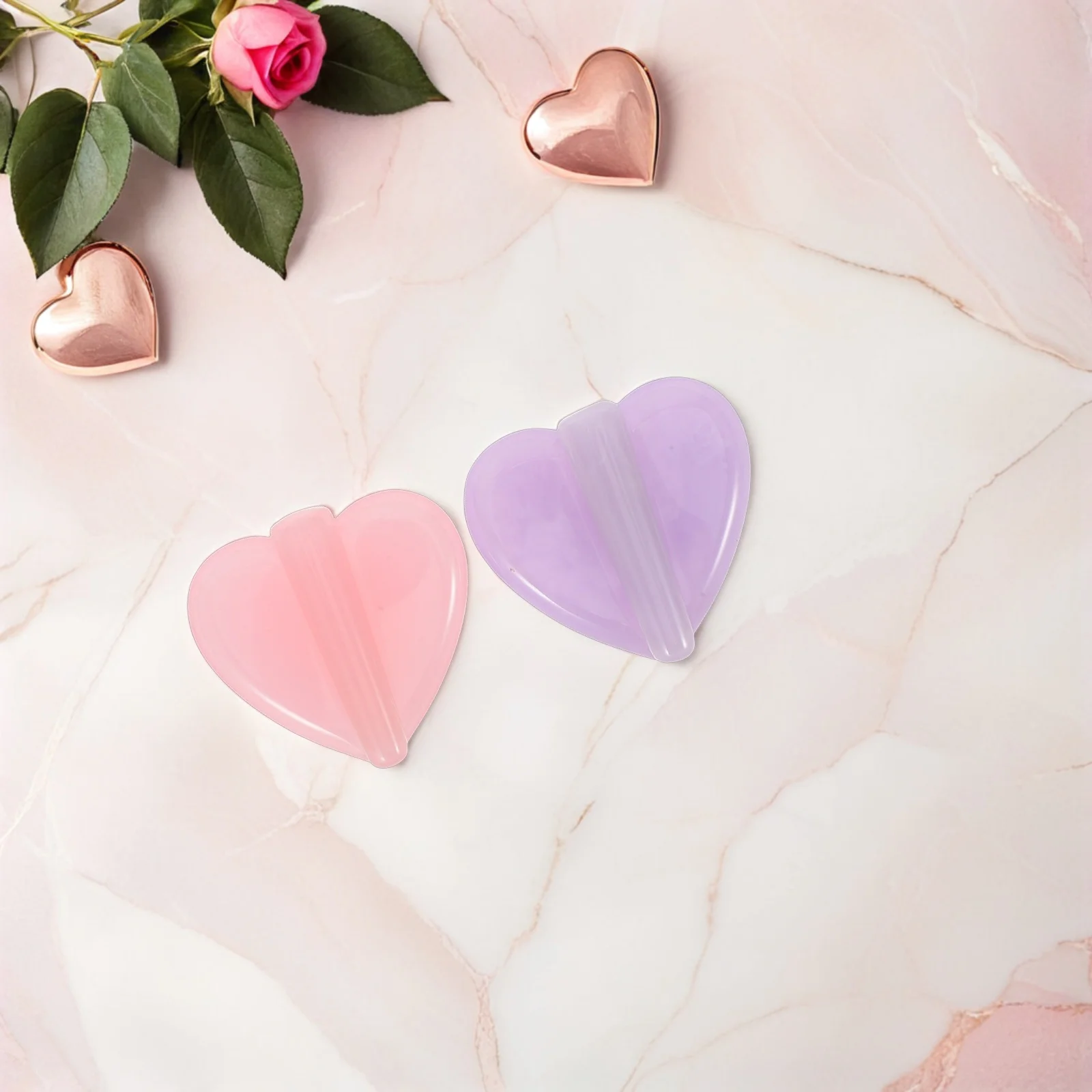 2er-Set Goldfolie Schmuckform geprägt Acryl Nail Art Rahmen Herzform Biegewerkzeug für DIY Maniküre Home Design Nagel