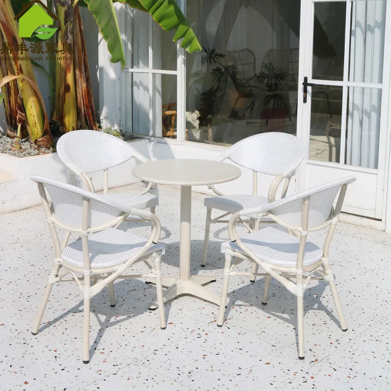 

Outdoor courtyard net cloth table and chair combination outdoor outdoor coffee shop milk tea shop leisure chair balcony garden