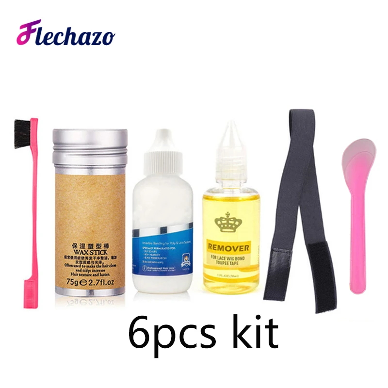 Lace Glue Kit Waterproof Lace Front Wig Glue For Wigs With Glue Remover Hair Wax Stick Edge Control Elastic Melt Band Hair Drush