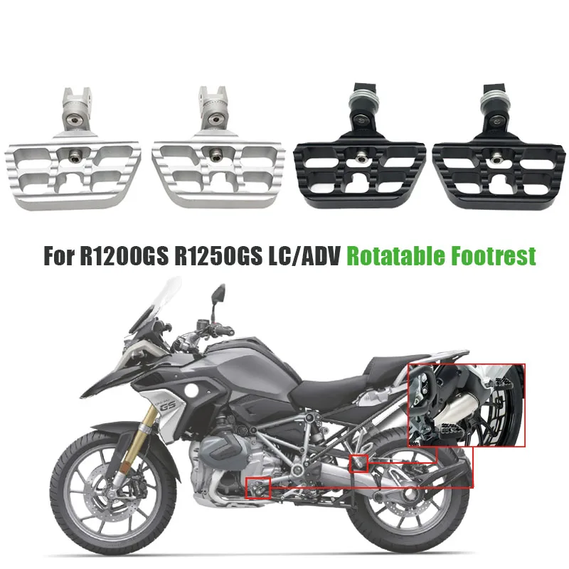 

For BMW R1200GS R1250GS LC ADV R1200 GS R1250 GS Adventure 2014-2022 2021 Rotatable Front&Rear FootRest Foot Pegs Footpegs Rests