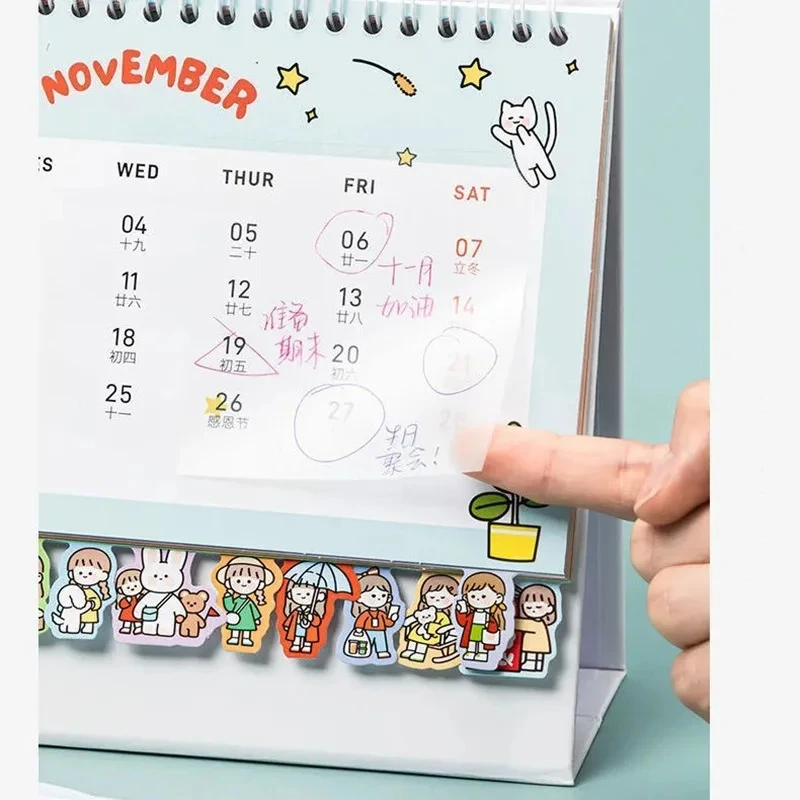 Transparent Sticky Notes with Scrapes Stickers Sticky Simple and High-value Note Paper for Student Office Stationery Kawaii