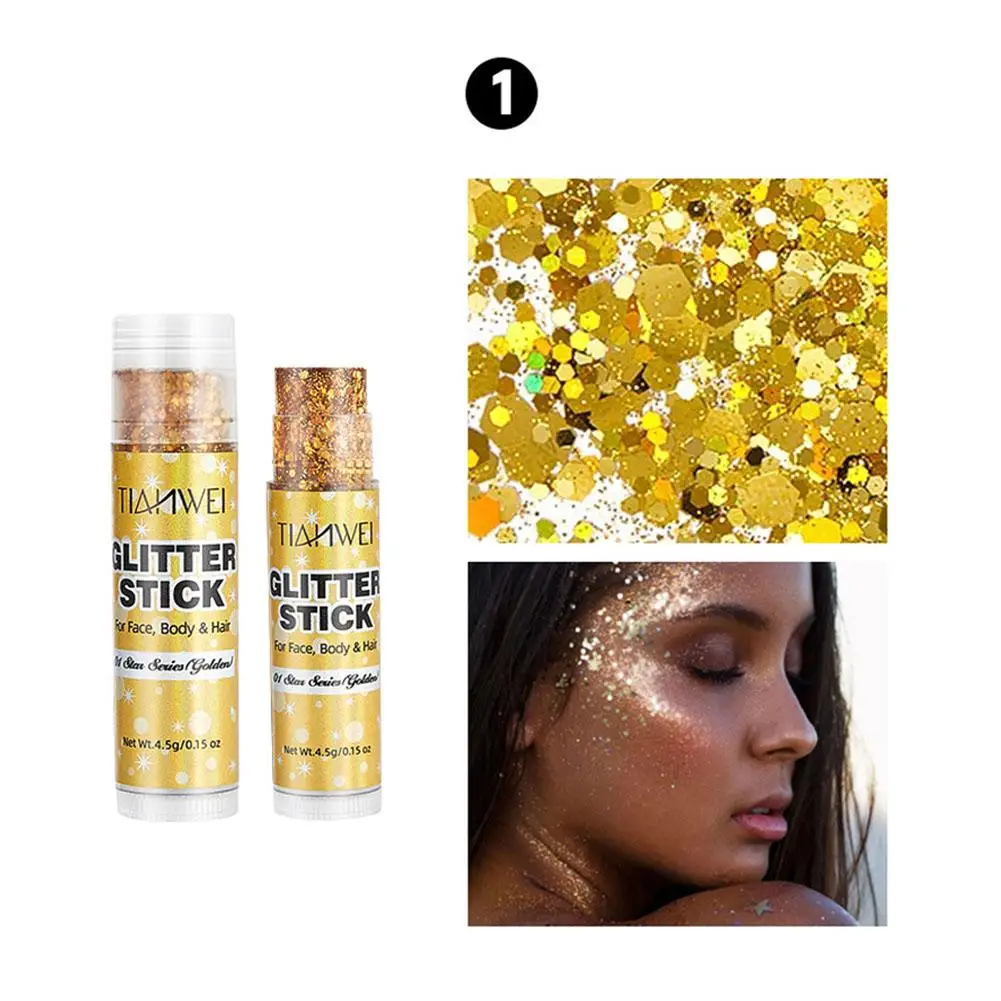 Glitzer-Pailletten-Stick Funkelndes Gel Schimmerndes Langanhaltendes Gesichts-, Lippen-, Haar-, Körper-Make-up für Party, Festival, Bühne, Kosmetik-Creme-Gel Neu – Detail 13