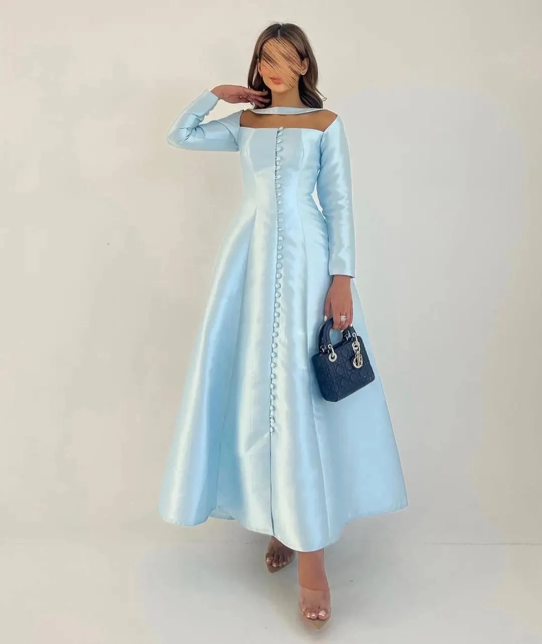 

Elegant Strapless Prom Dresses With Cape Long Sleeves Ankle-length Party Girls Dresses Graudation Birthday Gowns