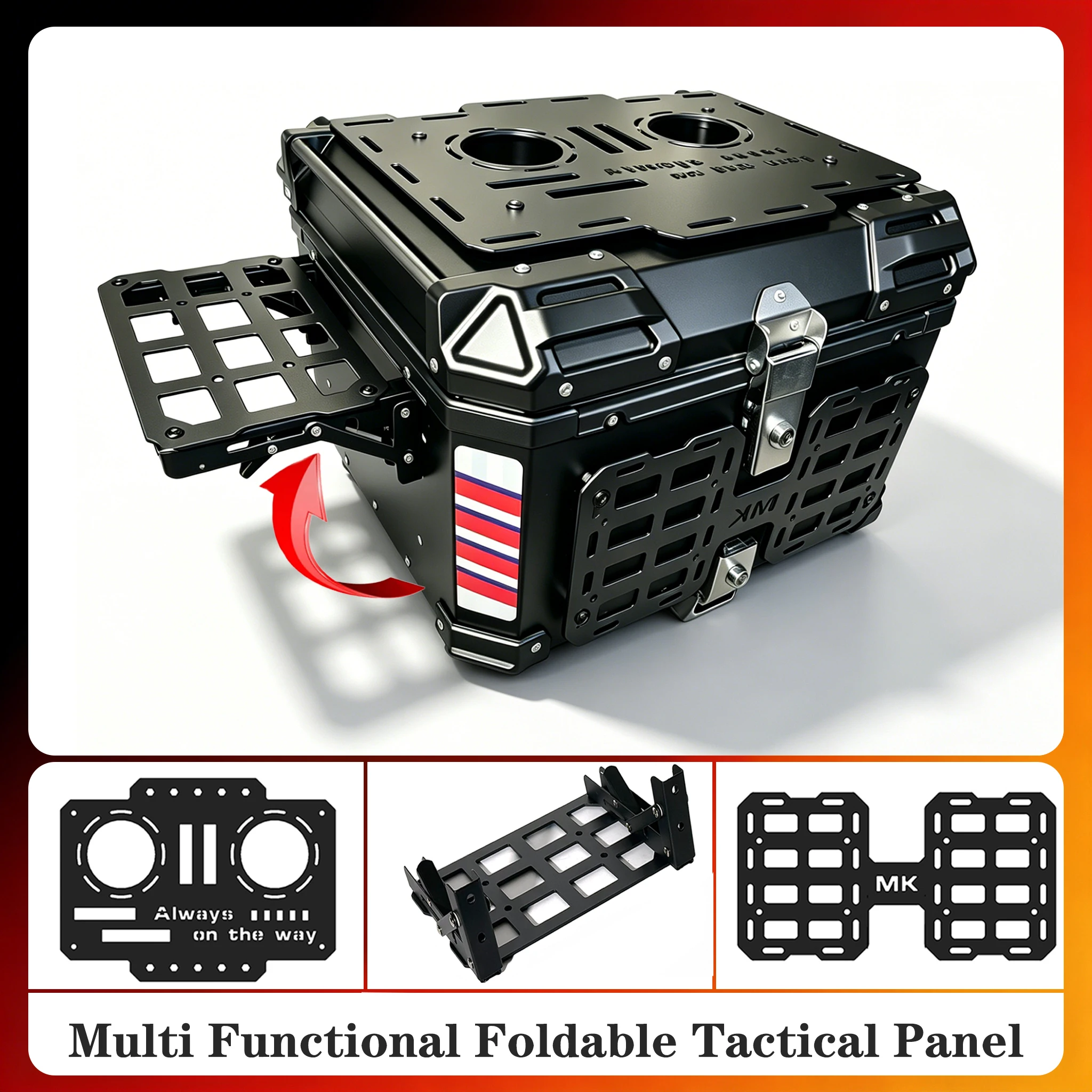 Vehicle Mounted Multi Functional Tactical Expansion Panel Motorcycle Folding Molle Panel Universal Trunk Modular Organizer Stora