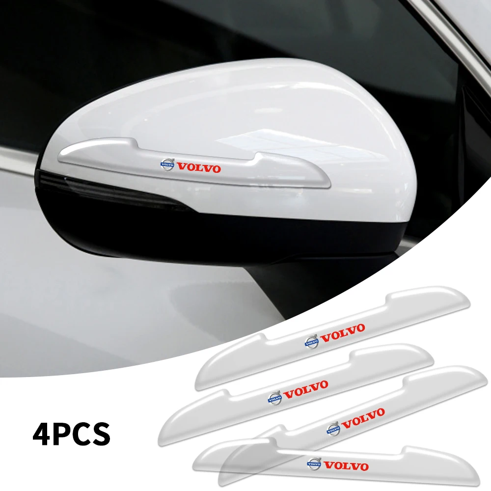 

4PCS For Volvo V40 V50 S40 S80 XC60 S90 XC90 S60 XC40 C40 S60 V90 Car Transparent Door Rearview Mirror Bumper Protector Sticker