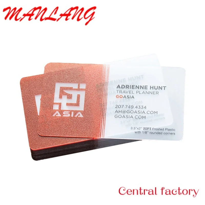 Custom  Matte Printable Qr Code Plastic Pvc Transparent Pvc Business Card Pvc Cards