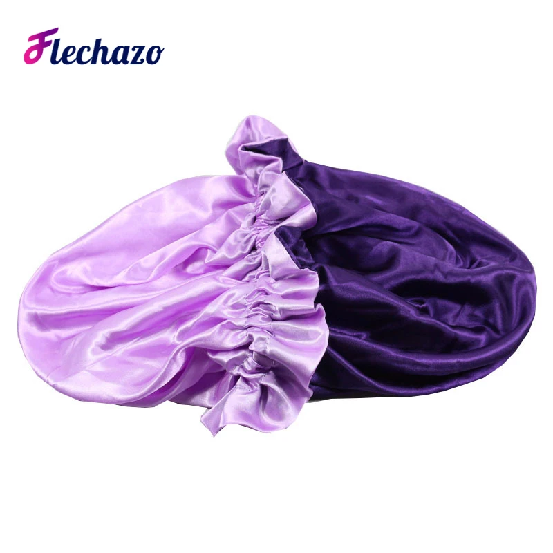 Comfortably Satin Bonnet Sleep Cap For Any Hairstyle Soft Silky Hair Bonnets For Women 1Pcs Sleeping Shower Cap Reversible