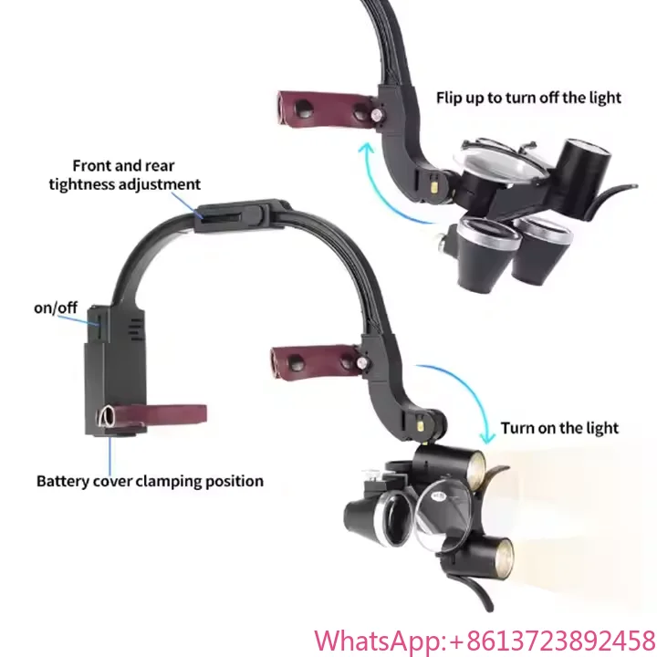 

2.5X 3.5X LED Dent al Loupes Clear Bright Medical Head Lamp Plastic Metal Electric Dentist Surgical Dent al Surgical Instr