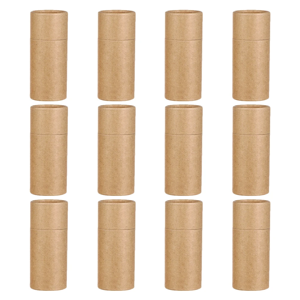 

12pcs Oil Bottle Packaging Box Paper Essential Oil Bottle Packaging Box Paper Tubes Round Storage Jars Khaki Travel