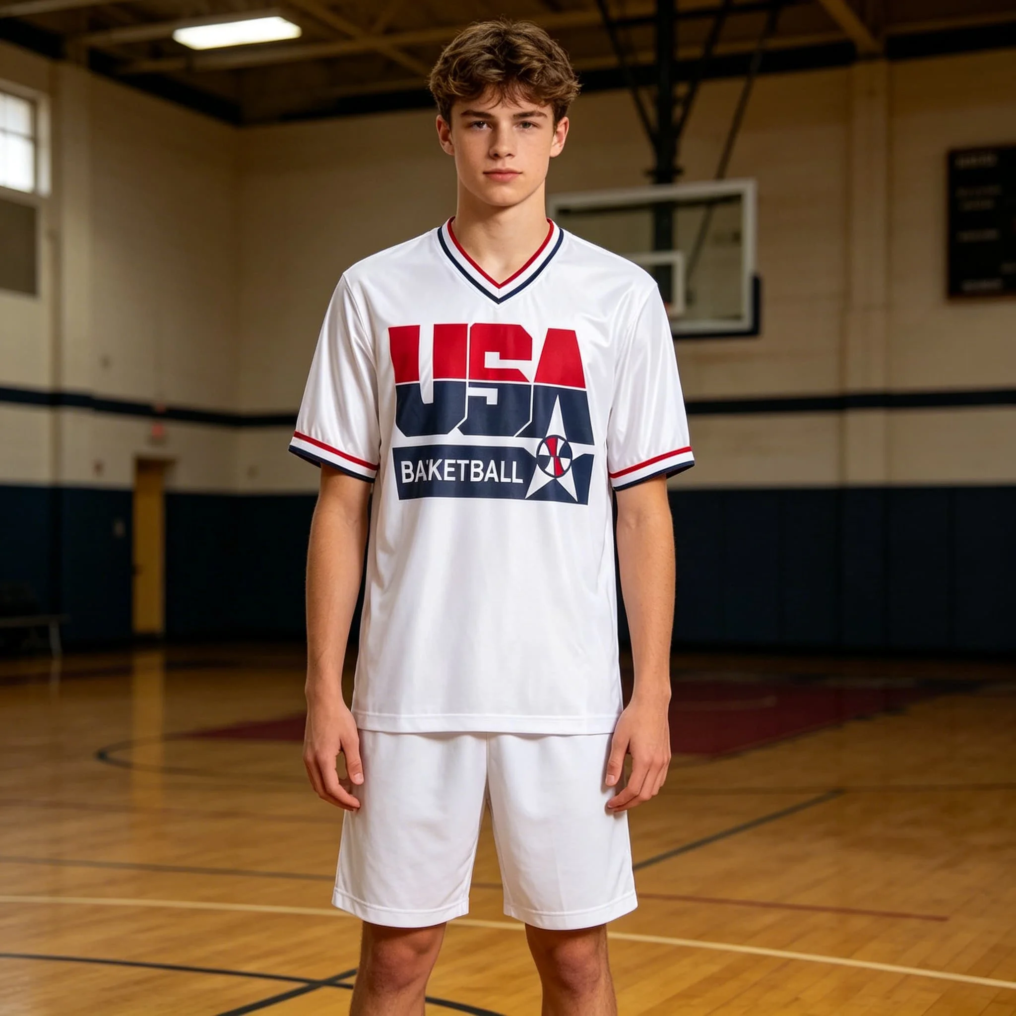 USA Oversized Streetwear Sport T-Shirt für Herren, Damen, Jungen, Mädchen, Erwachsene, Kinder, Eltern-Kind, V-Ausschnitt, schnelltrocknend, Kinder-T-Shirts