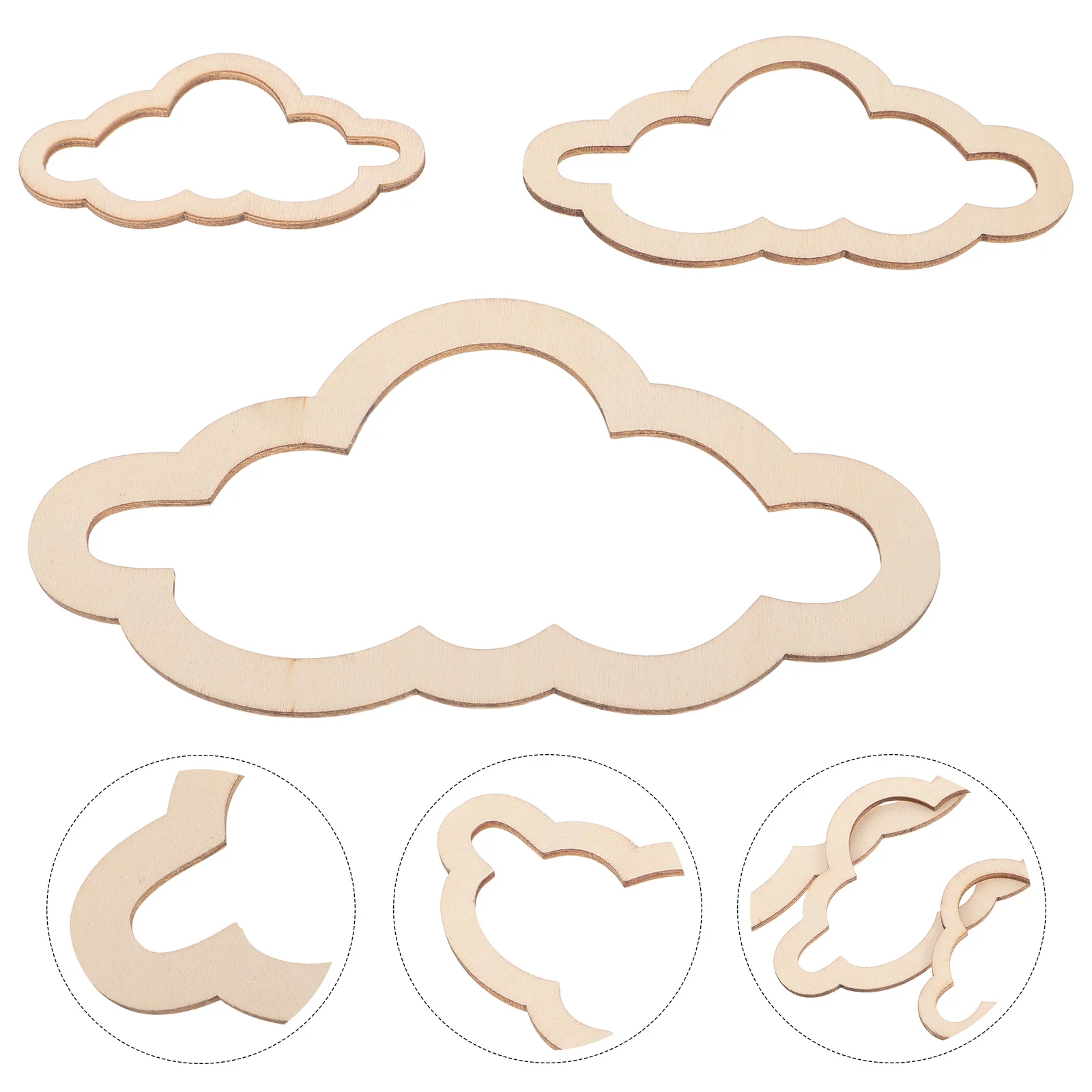 

36Pcs Wooden Cloud Shaped Dreamcatcher Rings Natural Unfinished Craft Hoop Frame Nursery Wall Hanging Boho Room Ceiling Decor