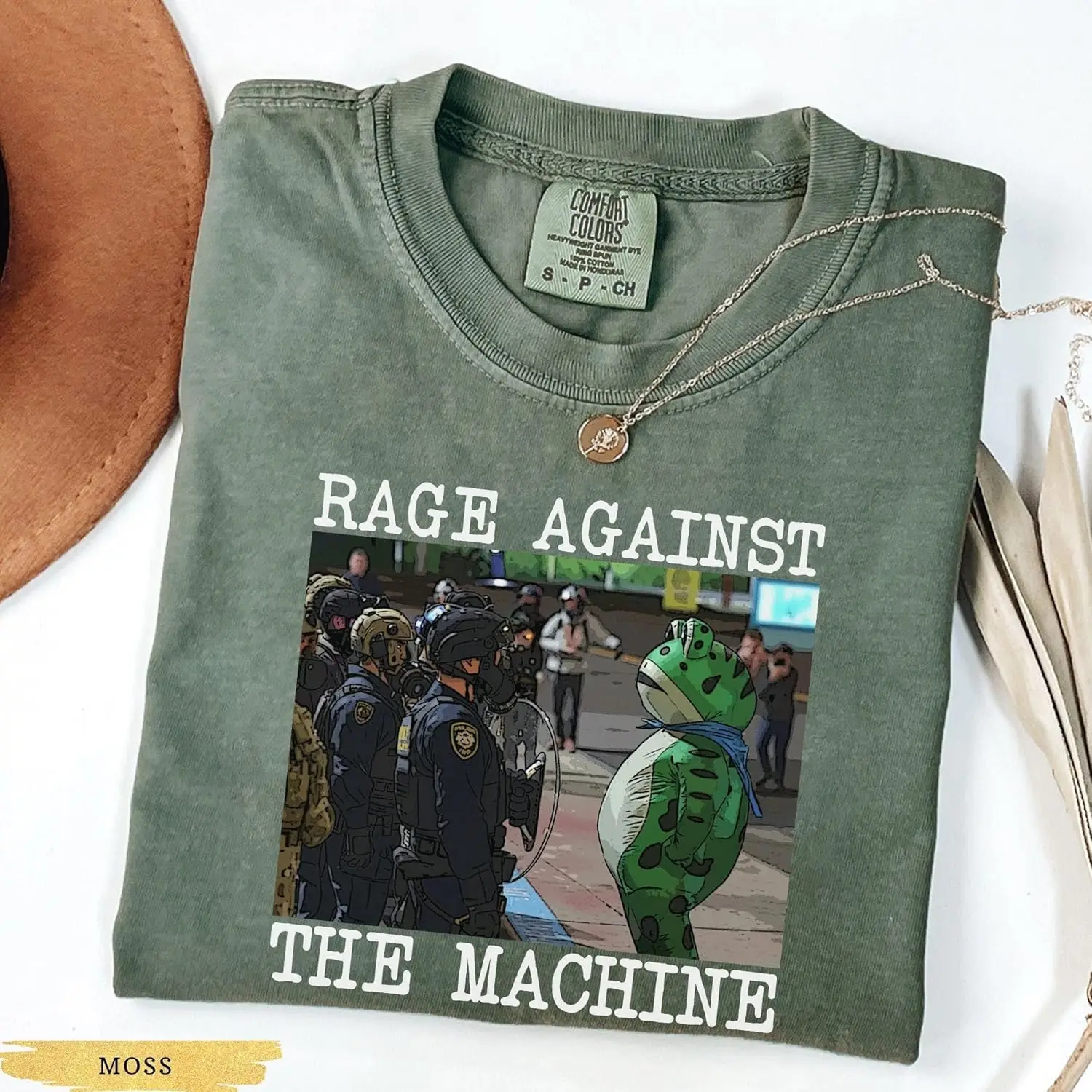 Portland Frog Protest Shirt Vintage Activist Tee Retro Political Graphic Multi