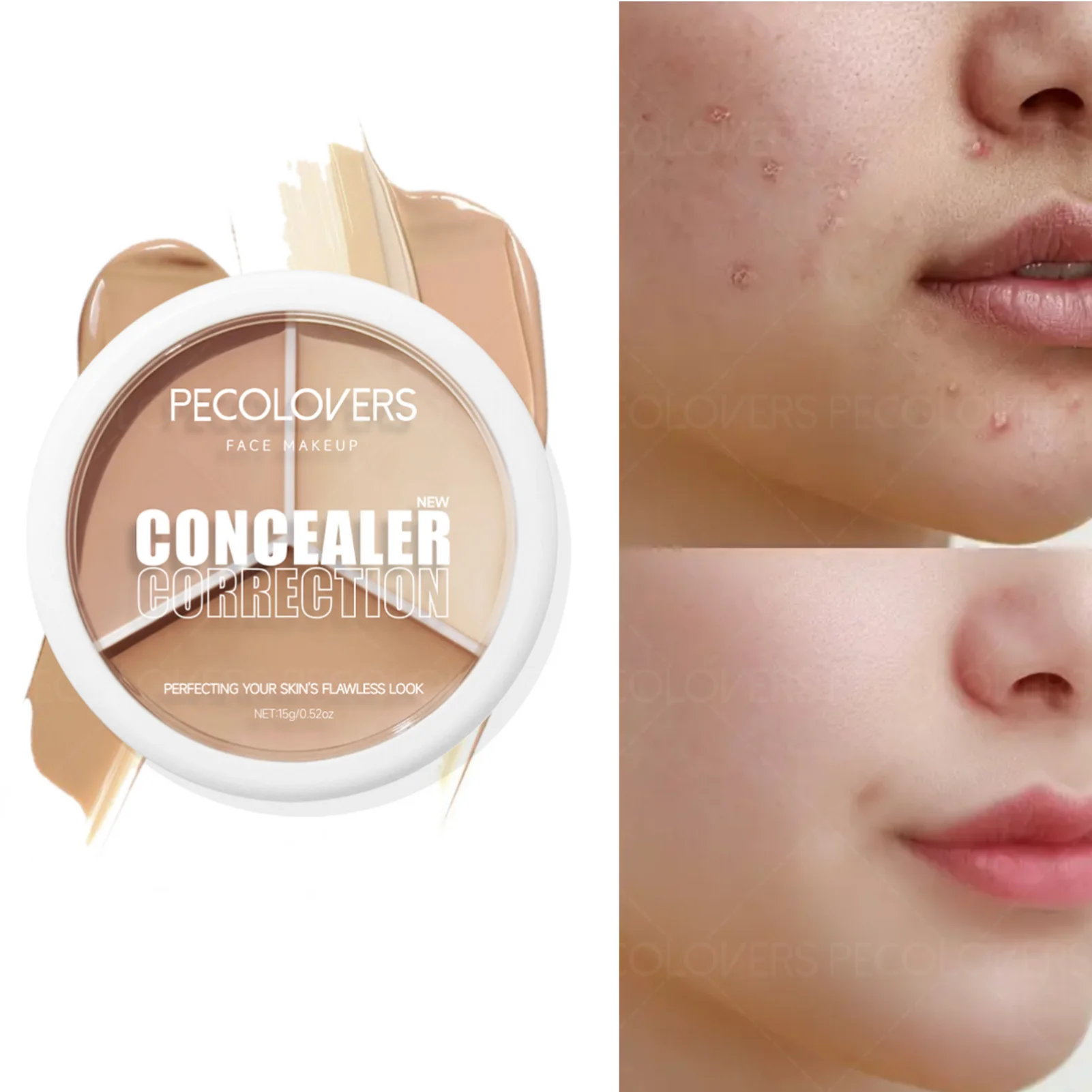 1PC Long-Lasting Moisturizing Concealer - Waterproof, Covers Dark Circles & Blemishes, Lightweight for Daily Makeup