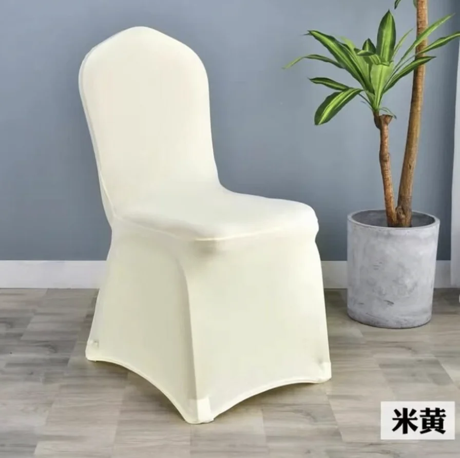 50pcs 100pcs Chair Cover White Covers for Restaurant Banquet Hotel Dining Party Lycra Polyester Spandex Outdoor Chair Cloth