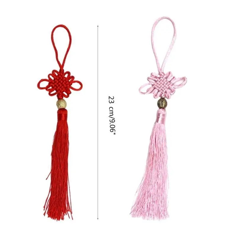 Chinese Knot Tassels Hanging Decoration for Keychain Bags Chinese New Year Fringed Knot Pendant for Traditional Costume