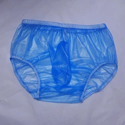 Sexy morbido trasparente JJ guaina plastica PVC uomo mutande a vita alta liscio silenzioso ABDL slip mutandine impermeabili per bambini adulti