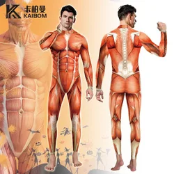 New FASHION Halloween Costume for Men Muscle Suit Women Zentai Bodysuits Women Jumpsuit Carnival Catsuit Funny Cosplay Clothes