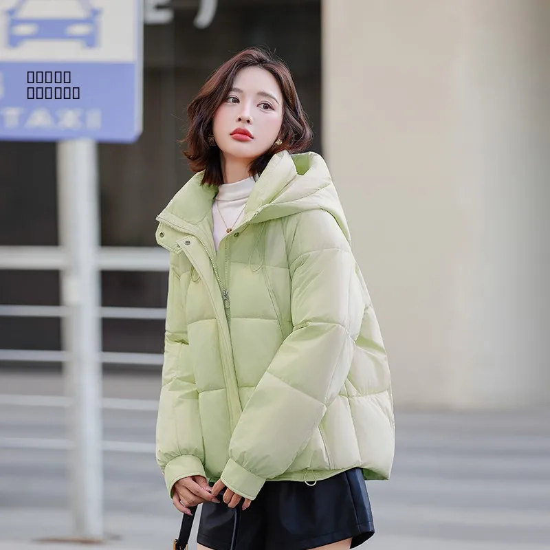 

Новая модная утепленная хлопковая куртка с капюшоном 2025 года, зимнее теплое пальто-пуховик свободного кроя, элегантная женская верхняя одежда