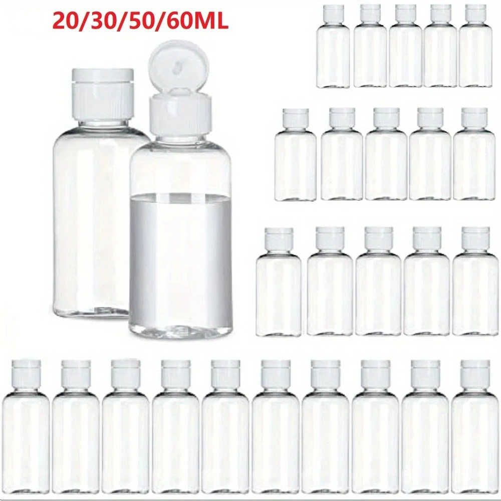 20PCS 20/30/50ml Squeezable Leak-proof Bottles with Flip Cap Refillable Travel Portable Container for Shampoo Mini Size Vials