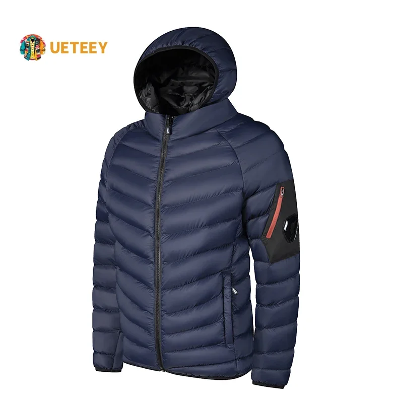 Parkas de invierno para hombre, abrigo grueso y cálido, chaquetas informales para exteriores a prueba de viento, sombrero desmontable, chaqueta acolchada con bolsillo con cremallera, prendas de vestir