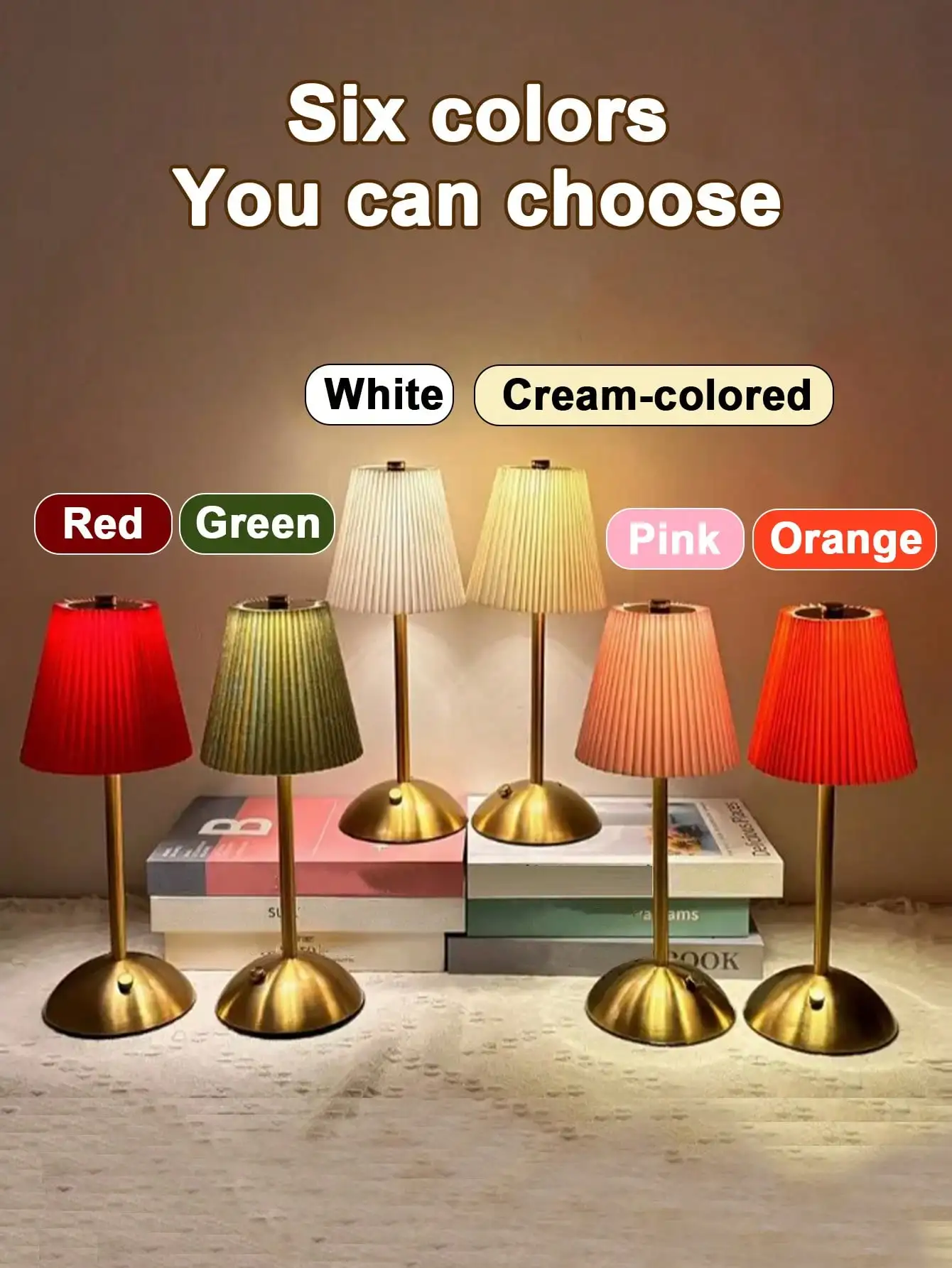 مصباح طاولة قماشي مطوي LED: يعتم باللمس بثلاثة ألوان، فاخرة بسيطة، مصباح منضدة لغرفة النوم/الدراسة