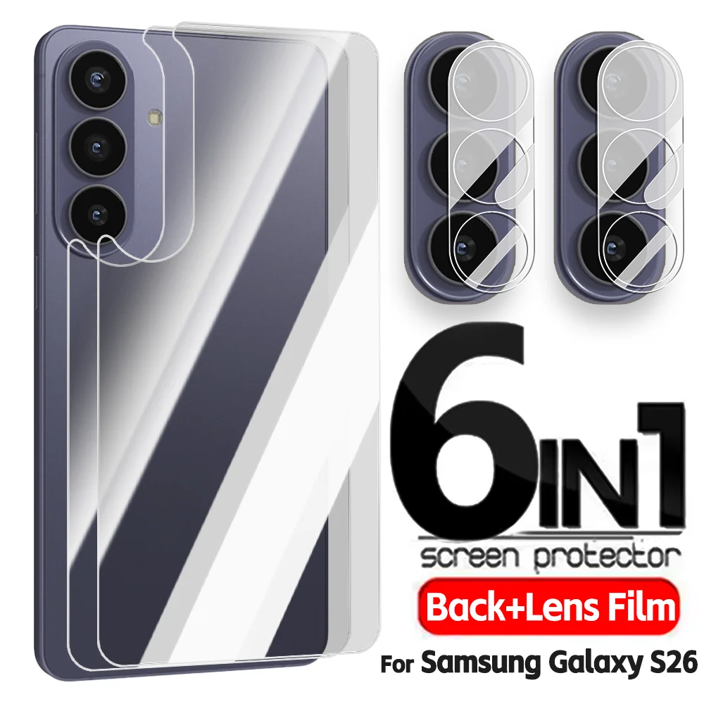 

Защитное стекло 6-в-1 для Samsung Galaxy S26/S26 Plus/S26 Ultra: полная защита задней панели и объектива камеры
