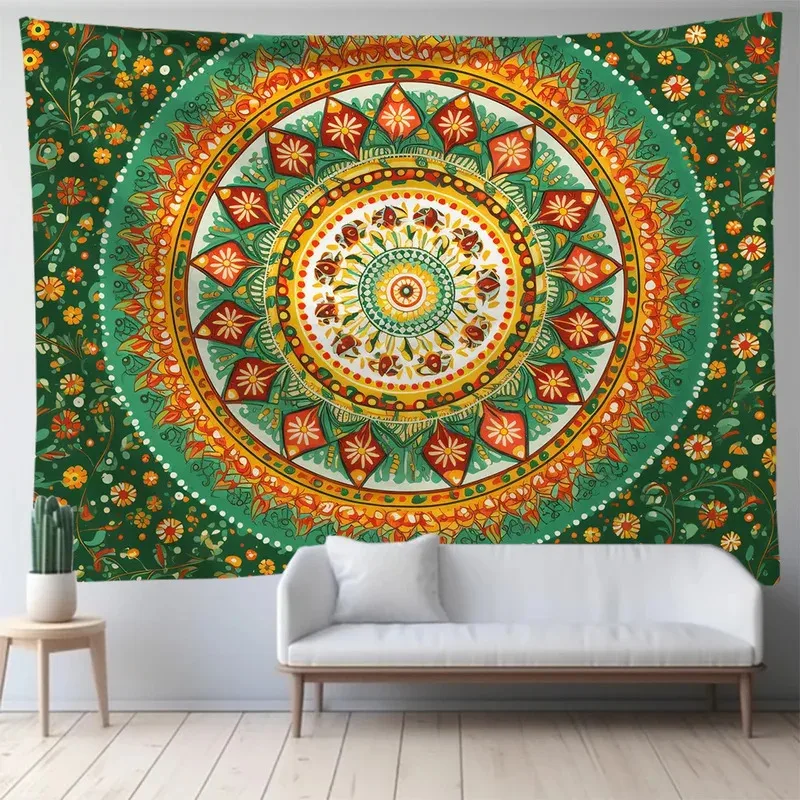 

VIKAMA Nordic Mandala Tapestry Large Bohemian Wall Hanging Psychedelic Hippie Home Decor Art Backdrop Cloth