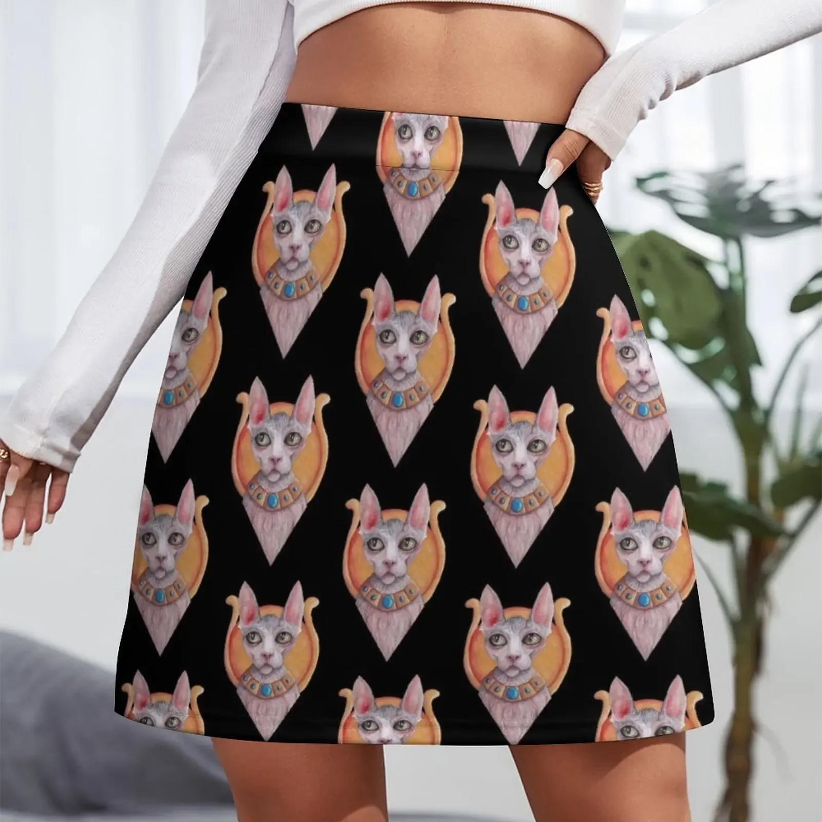 The Cat Goddess Mini Skirt women's stylish skirts Korean skirts Women's skirt clothes