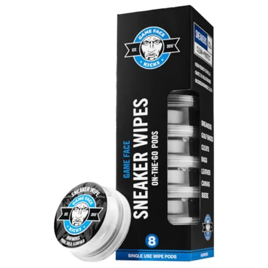 

Game Face Sneaker Cleaner - On-The-Go Shoe Cleaning Wipes Clean Shoes Anywhere Use on Leather, Nylon, Canvas, and More