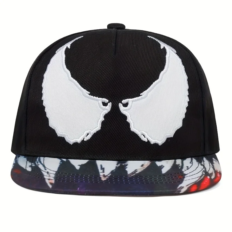 Baseball Cap Wings Embroidered Flat Rim Hip Hop Hat Venom Print Shade Tidal Hat