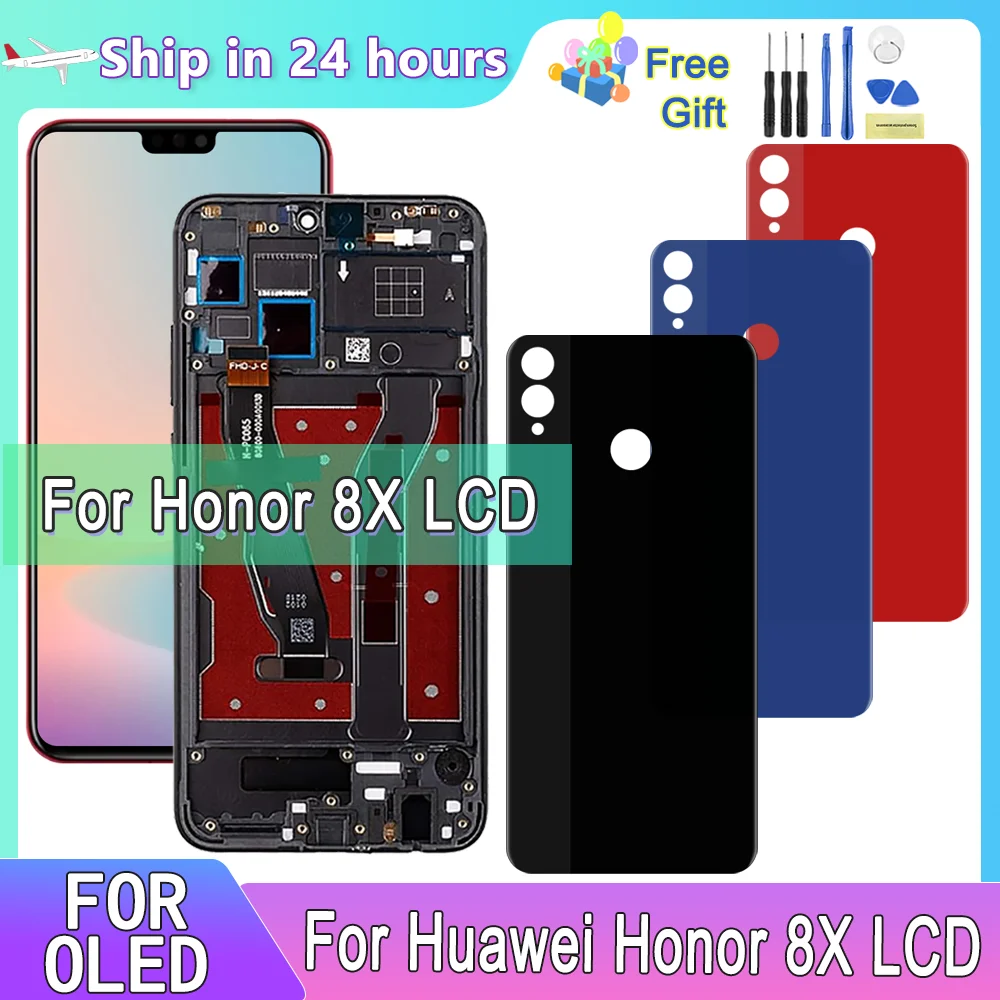 6,5-дюймовый OLED-дисплей для Huawei Honor 8X, сенсорный ЖК-дисплей с рамкой для Honor 8X JSN-L21 JSN-L42, запасные части для ЖК-экрана