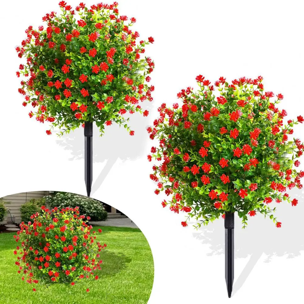 

23.62 Inch Topiary Ball Uv Resistant Artificial Topiary Ball Trees with Flowers for Indoor Outdoor Decoration Faux for Garden