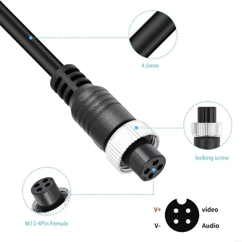 E1PF Camera Connection Cable 4Pin Aviation Cable For Commercial Trucks And Buses
