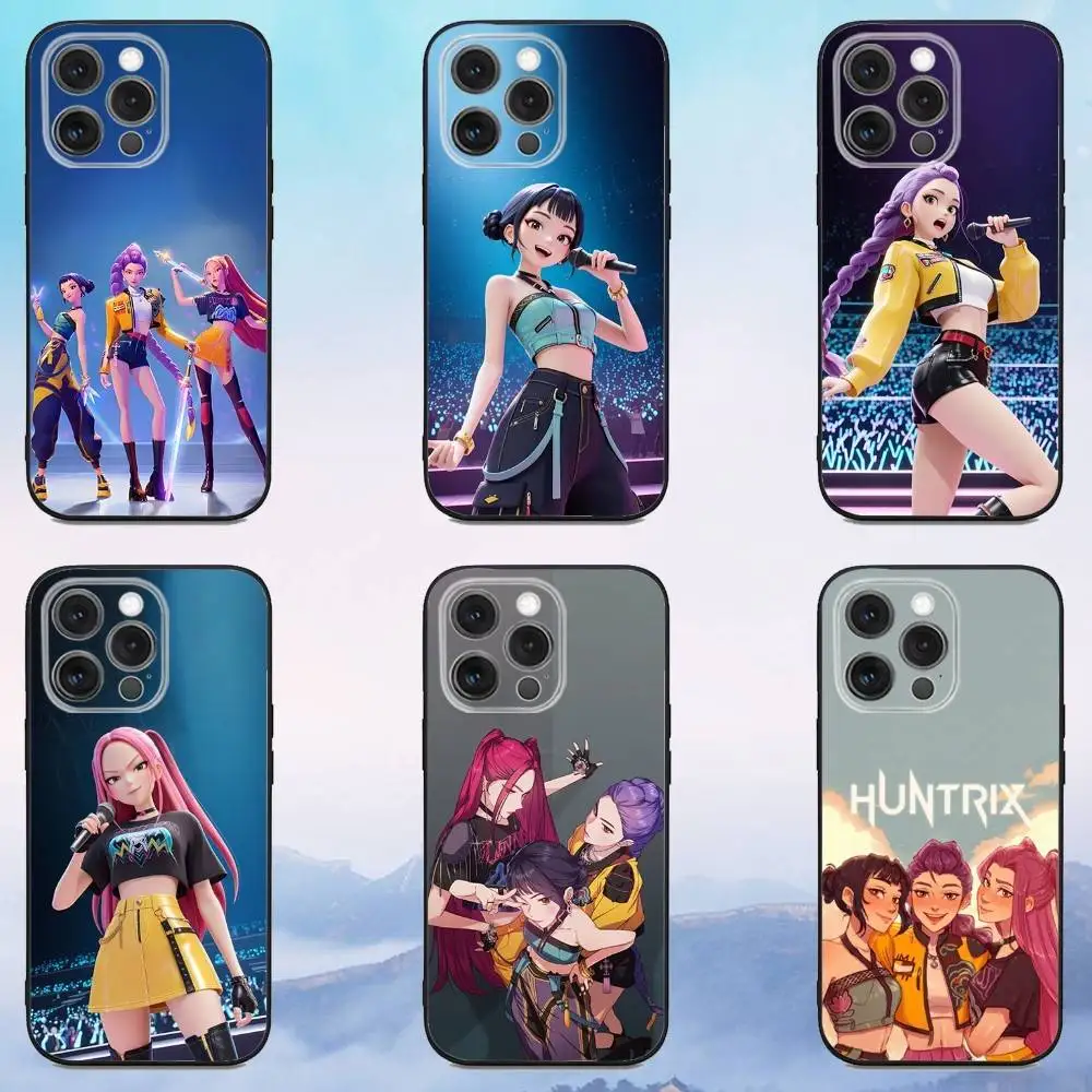 

KPop D-Demon H-Hunters Phone Case For iPhone 16e,16,15,14,13,12,11,Pro,X,XS,Max,XR,Plus,Mini Soft Black Cover