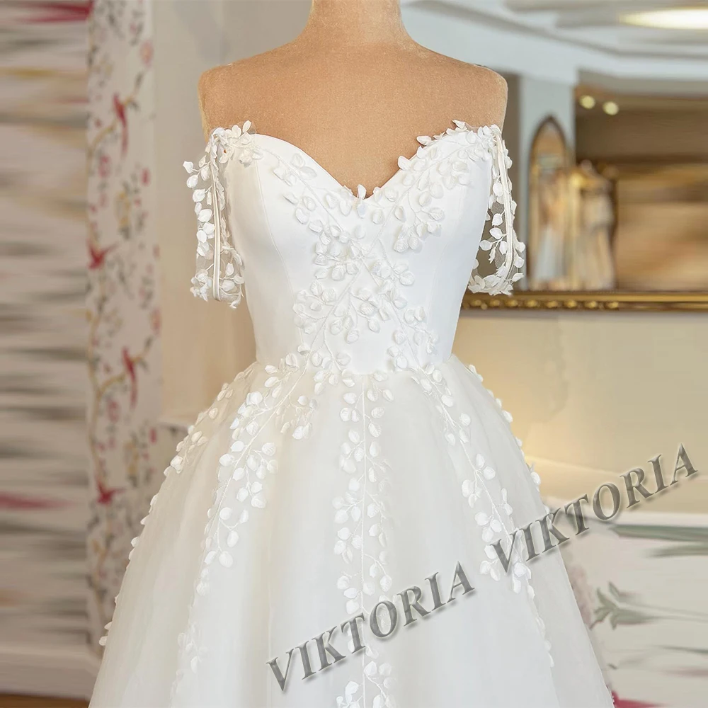 VIKTORIA-Robe de Mariée Classique pour Femme, Ligne A, Éducative, Faite sur Commande, 2023