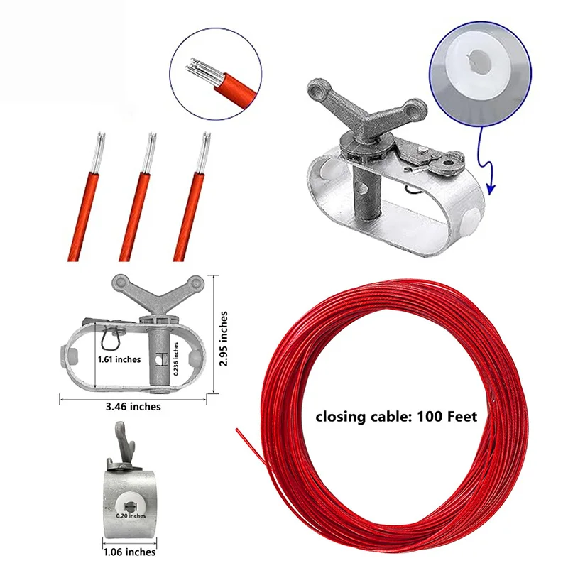 

2 троса для покрытия бассейна, лебедка, 100 м, сверхмощный кабель для покрытия бассейна и комплект с трещоткой для крепления надземных зимних чехлов для бассейна