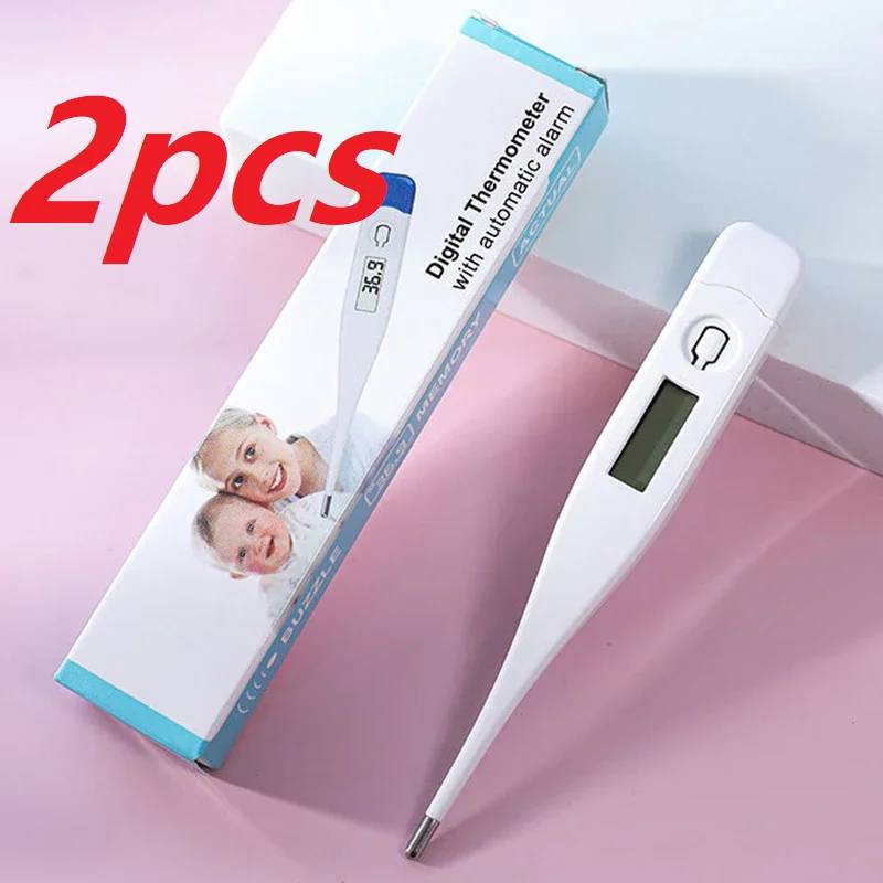 2Pcs Thermometer for Fever Digital Basal Body Oral Armpit or Rectal Electronic LCD Display High-Precision Measurement Hot Sale