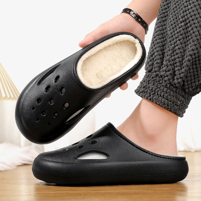 

Осень-зима, мужские и женские хлопковые тапочки, непромокаемые мужские парные домашние плюшевые тапочки для спальни, уличные домашние теплые тапочки, обувь