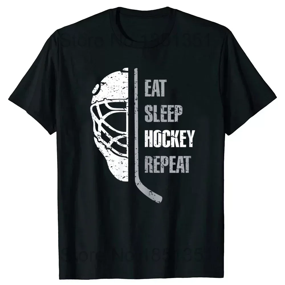 Men Casual Short Sleeve Tees Tops Harajuku Streetwear T-shirts Funny Ice Hockey Player Retro Goalkeeper O-Neck Cotton T Shirt