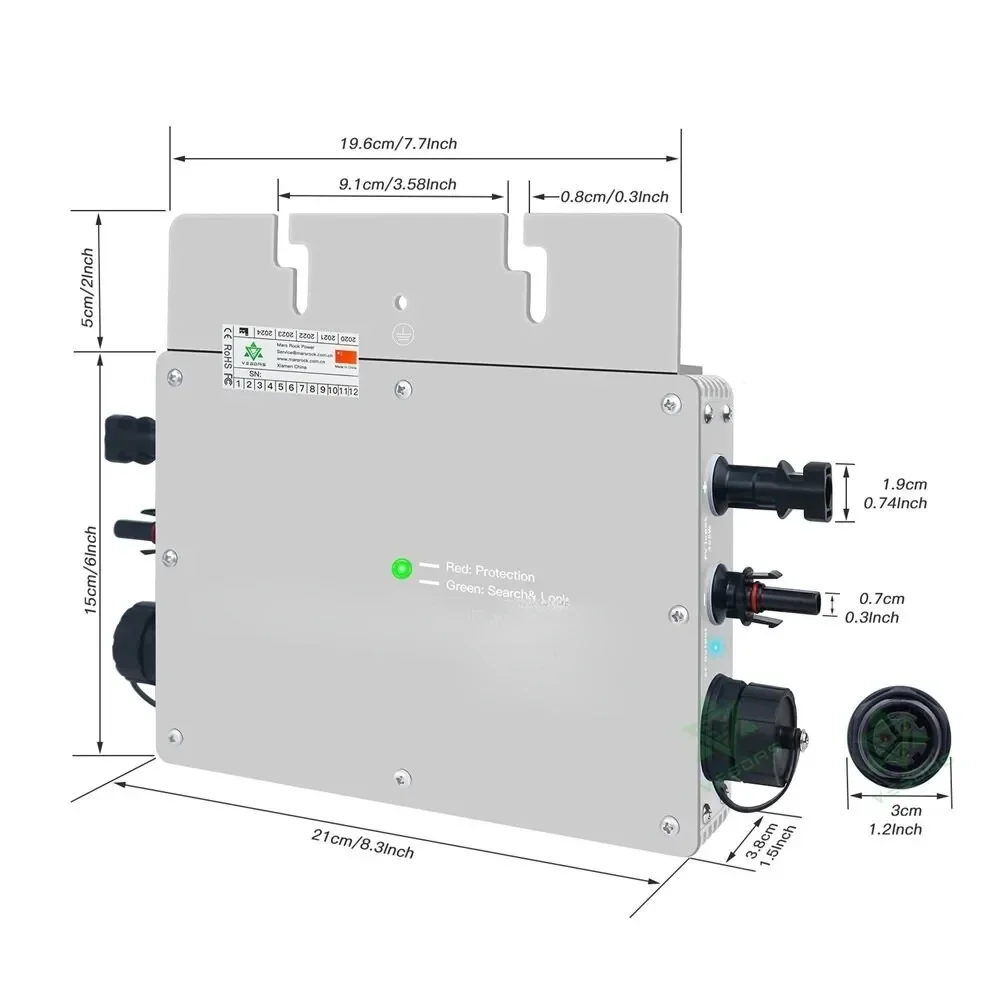 Microinversor Único Micro Inversor 600w 700w 800w 1000w Na rede Painel Solar com Micro Inversor