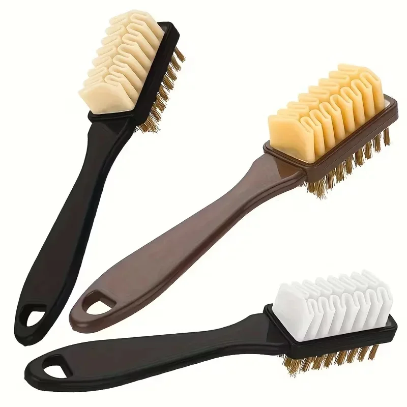 2-in-1 Shoe & Suede Brush With Eraser, For Boots, Nubuck & Faux Leather Care, Effective Double-Sided Cleaning Tool