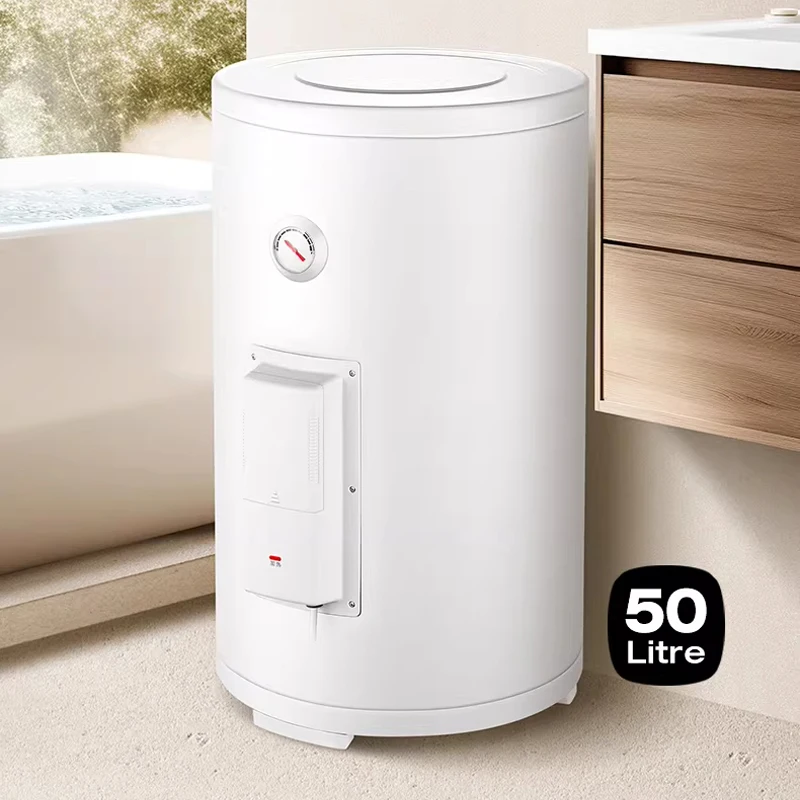 Vertical Electric Water Heater 50L Storage Tank LED Display with Rotary Control IPX4 Protection Rating 2000W Rapid Heating