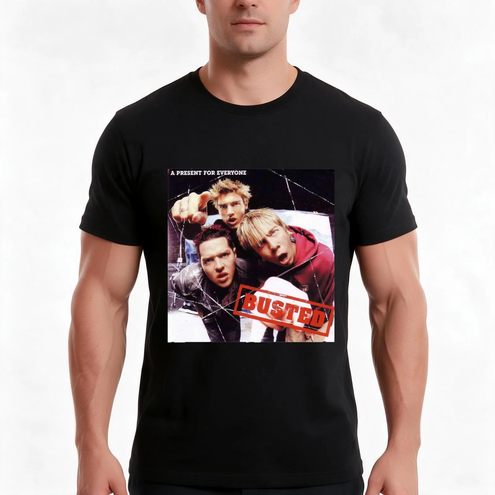 Busted - A Present For Everyone T-Shirt, Funny Graphic Print Tee, Unisex Cotton Casual Short Sleeve Top