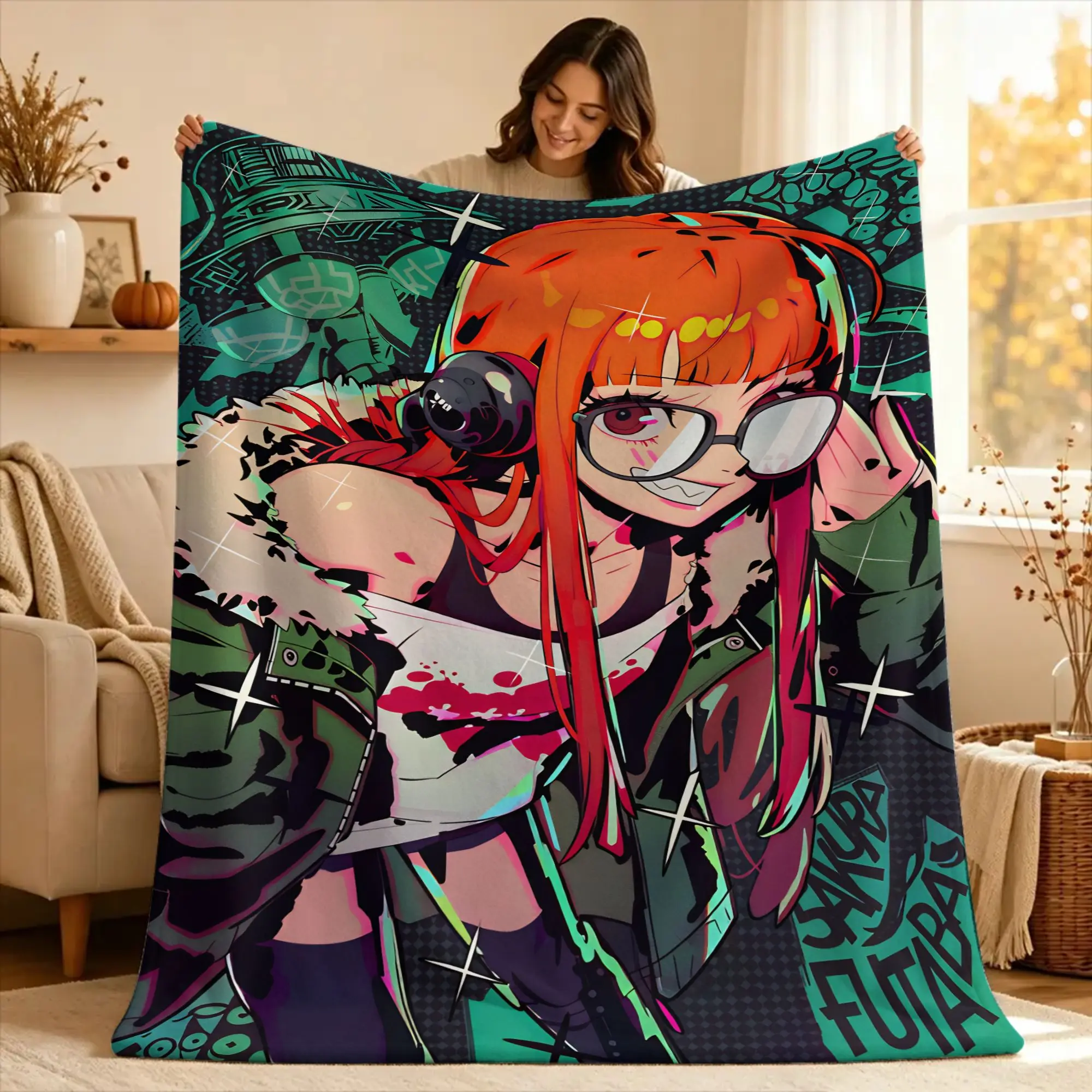 Super Warm BlanketBoy Girl Camping P5 Futaba Sakura Joker Bedding Throws  Flannel Bedspread For Bedroom Novelty Sofa Bed Cover