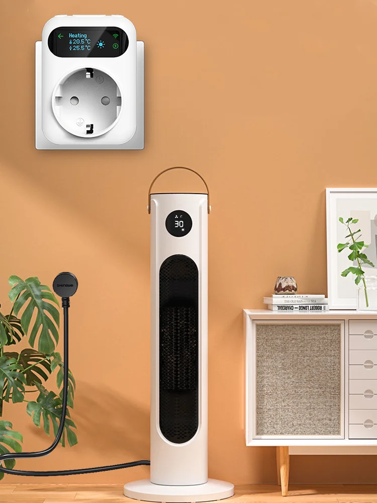 WLAN-Steckdose Thermostat Tuya 16A Stecker Kühlung Heizung Intelligenter Temperaturregler Schalter Timer für Elektrische Heizungen Heizkörper etc.